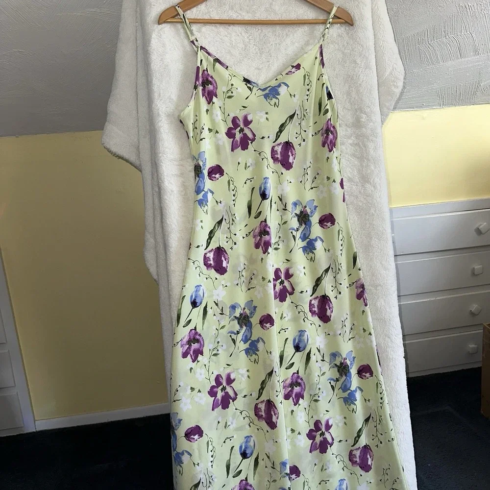 VTG Y2K 90's Express Dress‎ Garden Sundress Maxi Cottagecore Floral Fairy Prom S - Picture 2 of 9